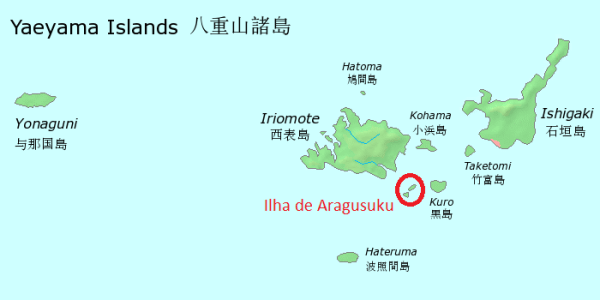 Ilha de Aragusuku fica nas ilhas Yaeyama, no sul de Okinawa